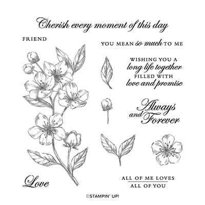 Forever Blossoms Cling Stamp Set (English)