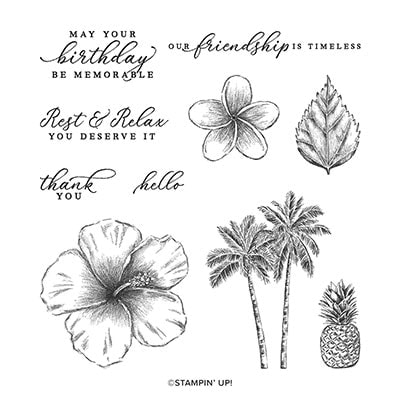 Timeless Tropical Cling Stamp Set (English)