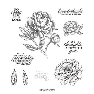 Prized Peony Cling Stamp Set (English)