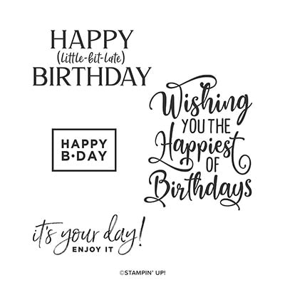 Happiest Of Birthdays Cling Stamp Set (English)