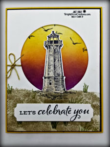 Lighthouse card with partial die-cut