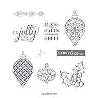 Christmas Gleaming Cling Stamp Set (En)